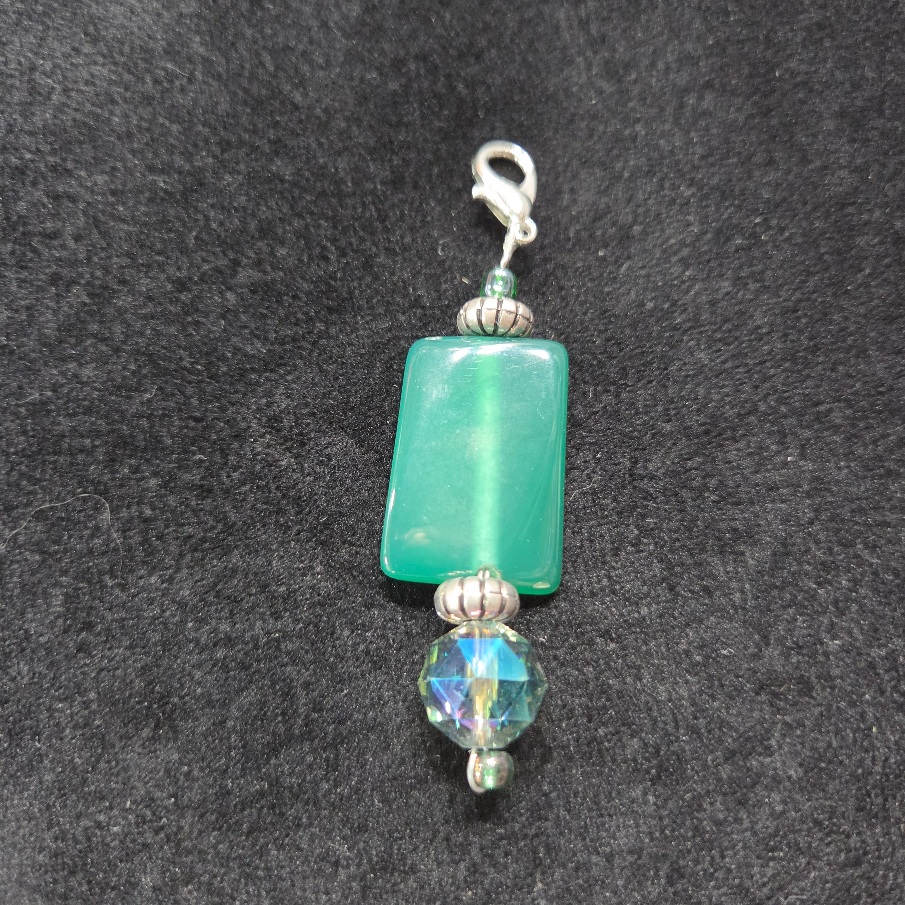Green Gemstone Zipper Charm