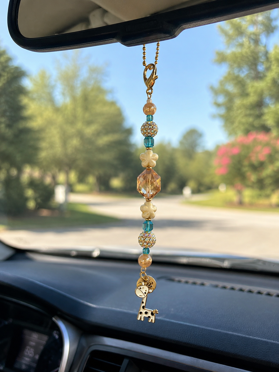 Giraffe Dreams Rearview Mirror Charm