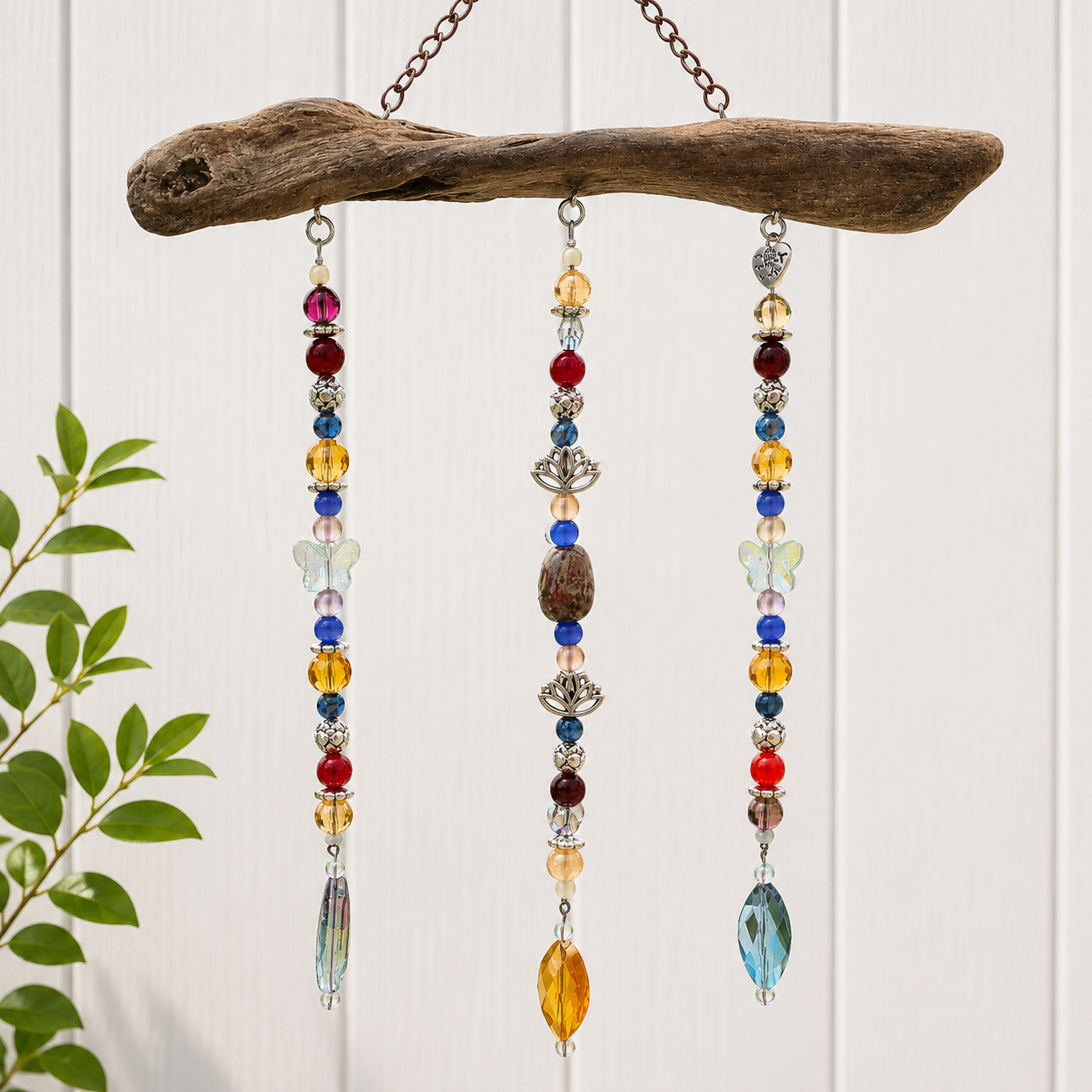 Lotus and Light handcrafted driftwood suncatcher